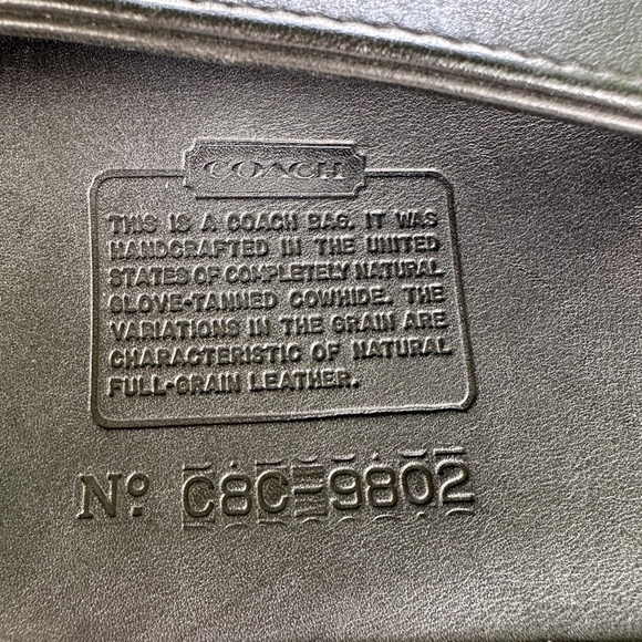 COACH Vintage Equestrian Slim Crossbody Shoulder Bag Black Leather 9802 USA Made - Picture 14 of 15